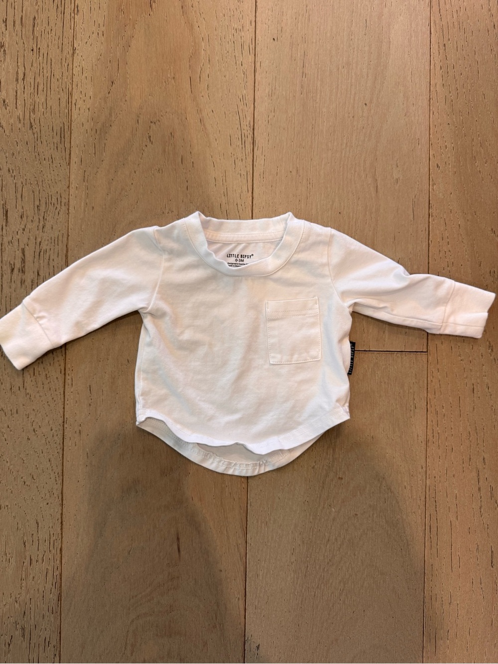 Little Bipsy White Long-Sleeve Pocket Tee